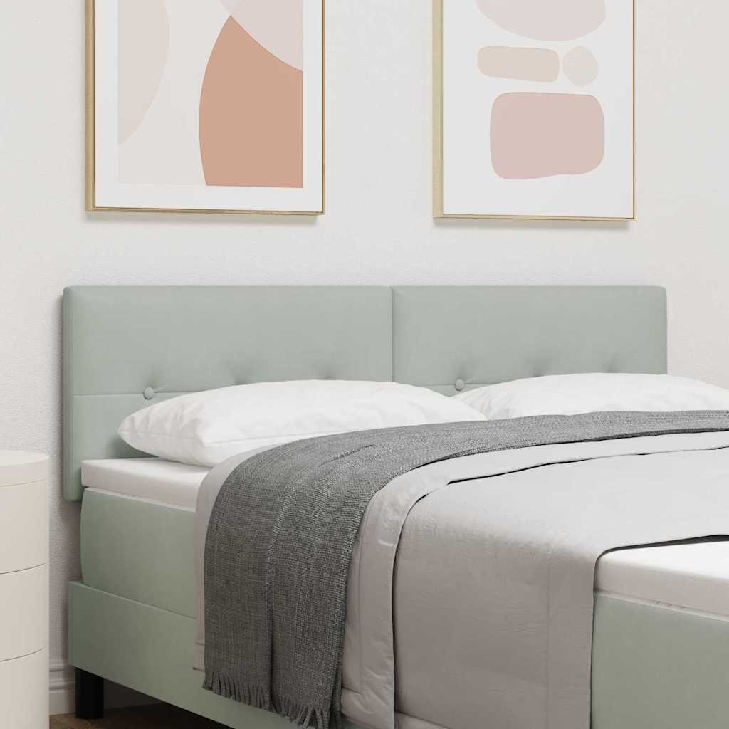 LED glava kreveta s LED trakama Svijetlo siva 144 cm Baršun