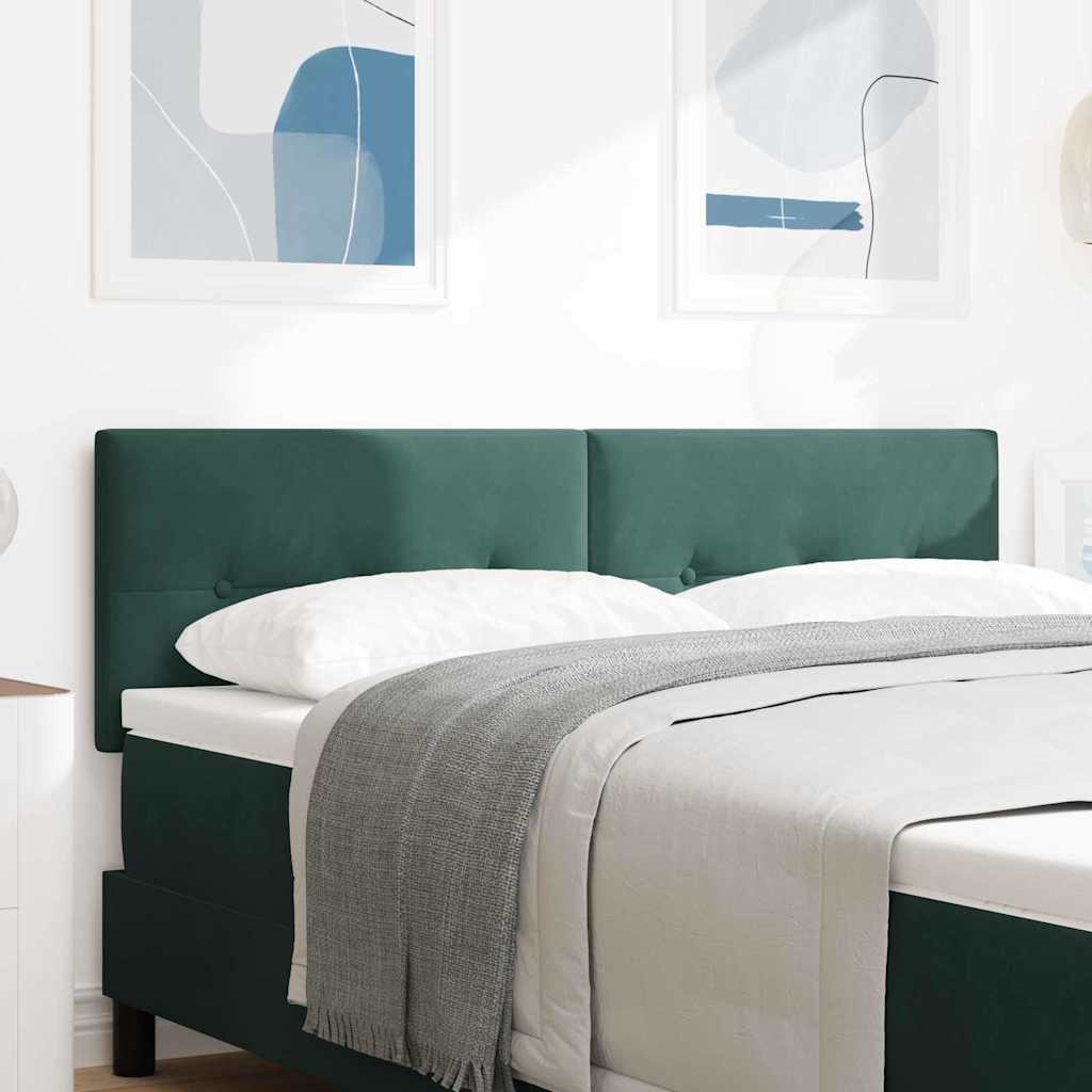 LED glava kreveta s LED trakama Zelena 144 cm Baršun