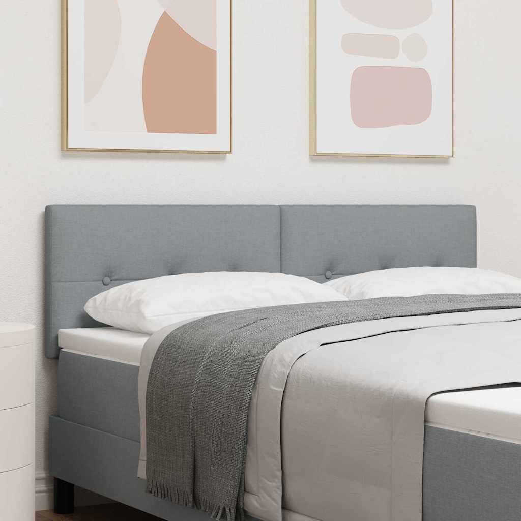 LED glava kreveta s LED trakama Svijetlo siva 160 cm tkanina