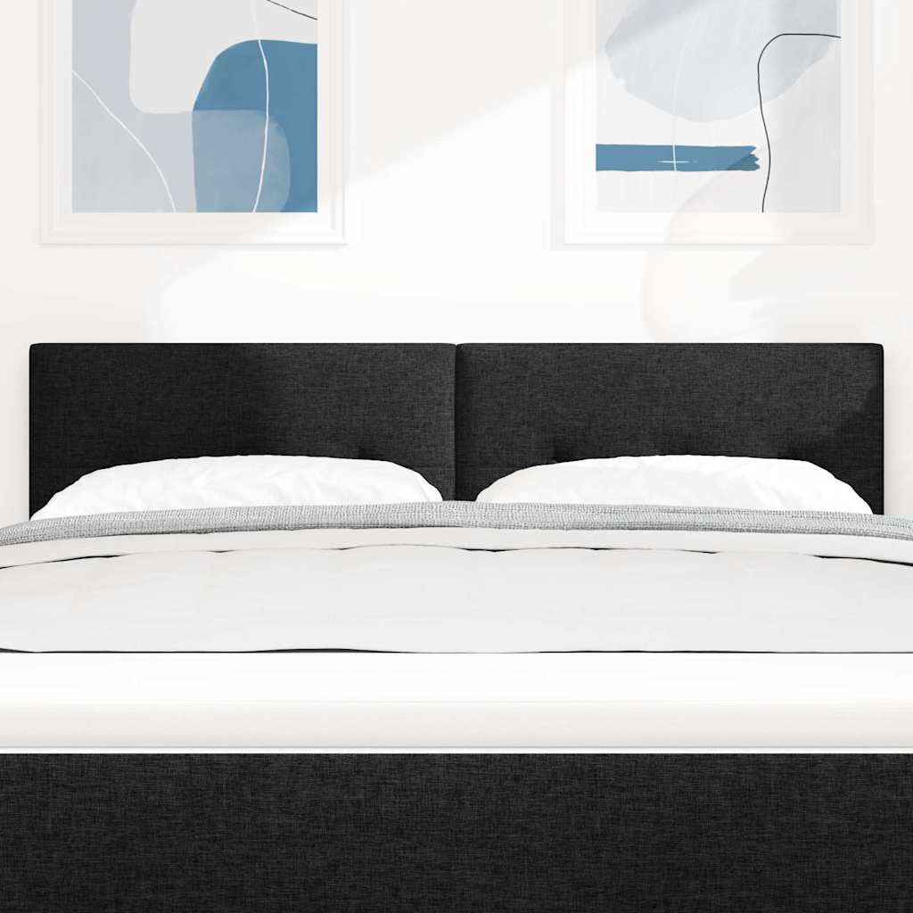 LED glava kreveta s LED trakama Crna 160 cm tkanina