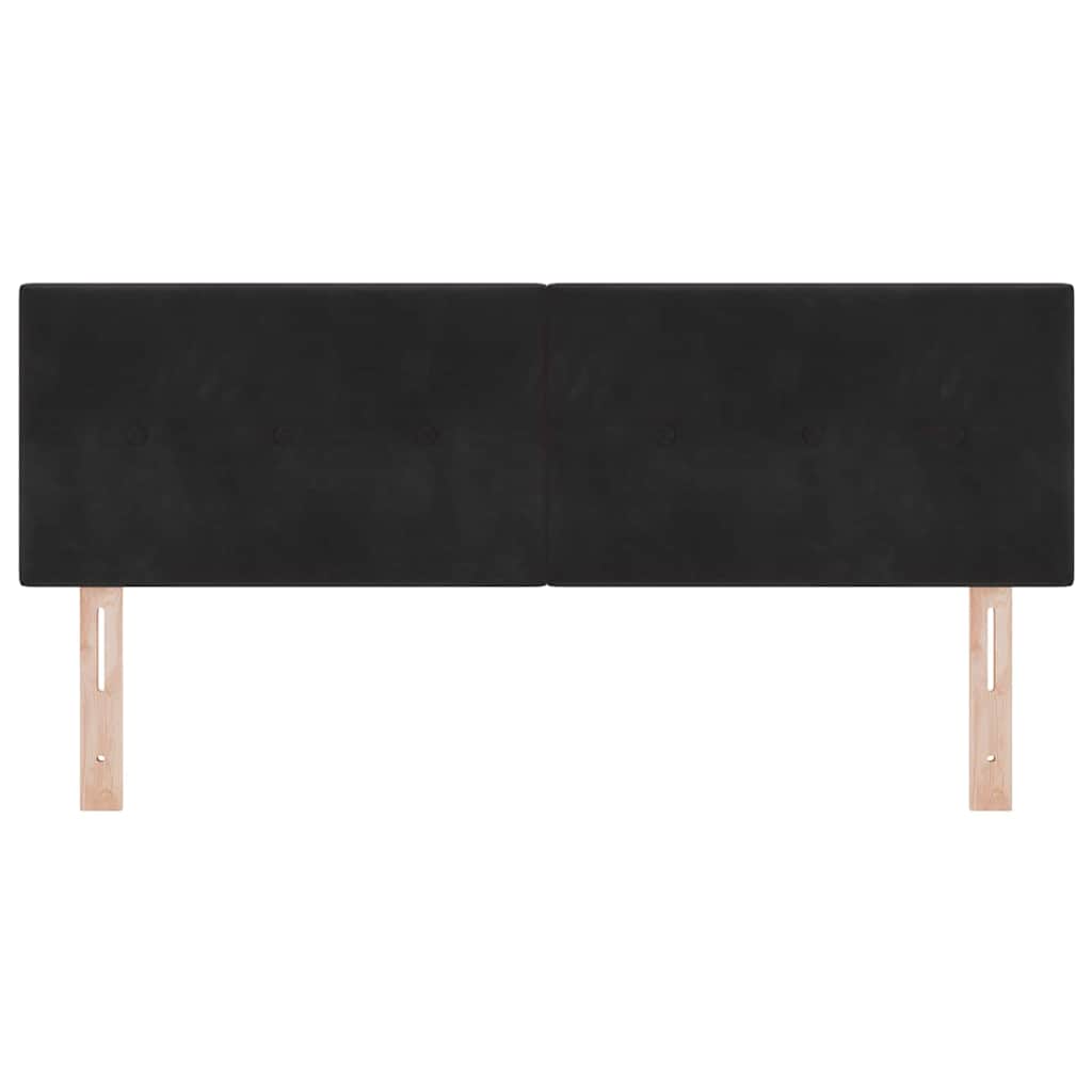 LED glava kreveta s LED trakama Crna 160 cm Baršun