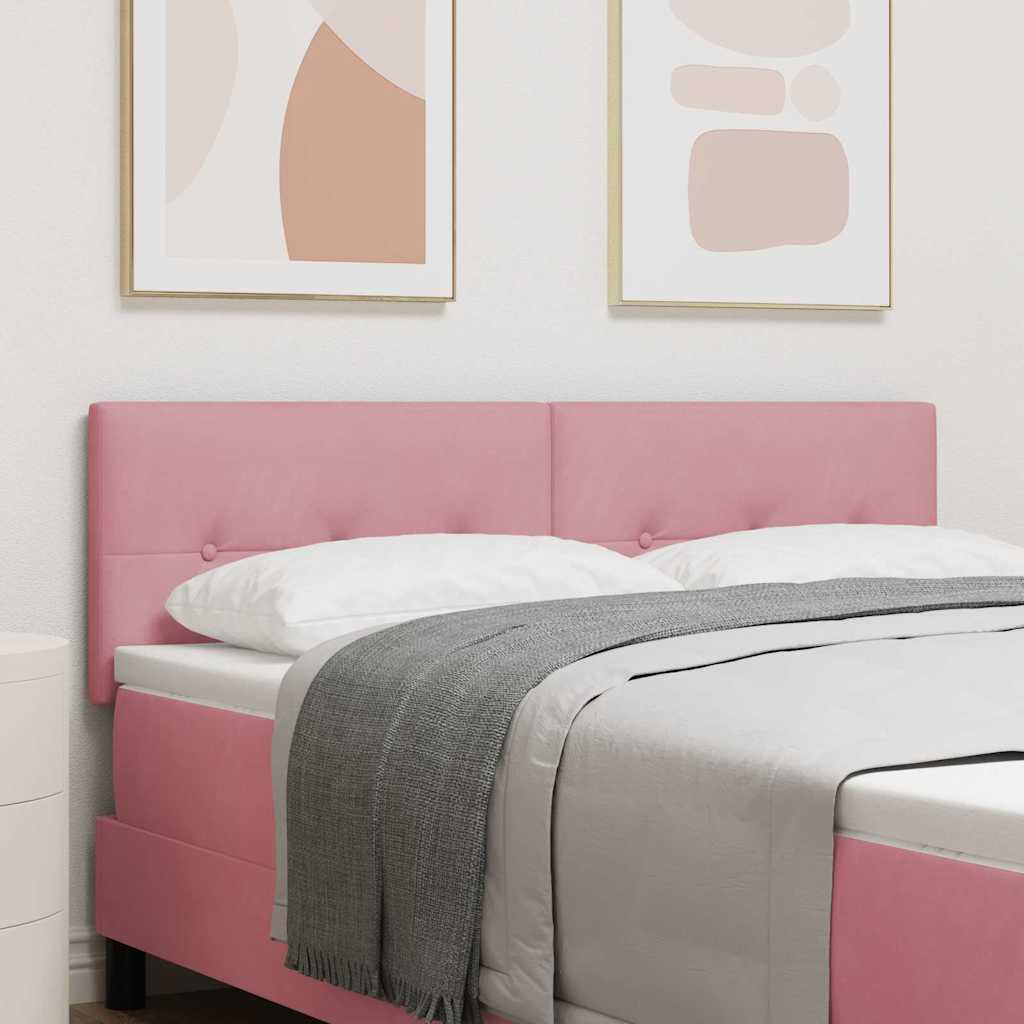 LED glava kreveta s LED trakama Ružičasta 160 cm Baršun