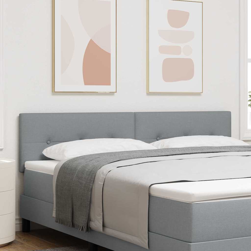LED glava kreveta s LED trakama Svijetlo siva 180 cm tkanina