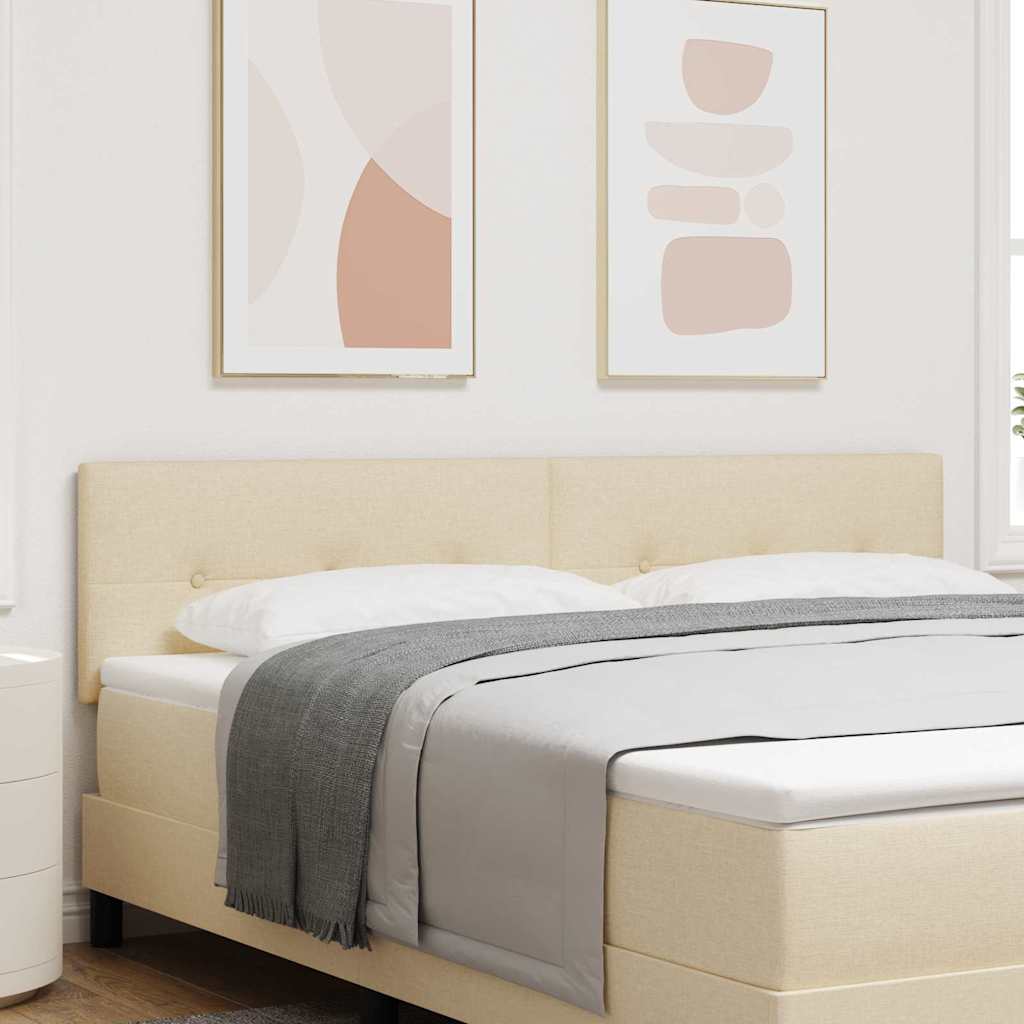 LED glava kreveta s LED trakama Krema 180 cm tkanina