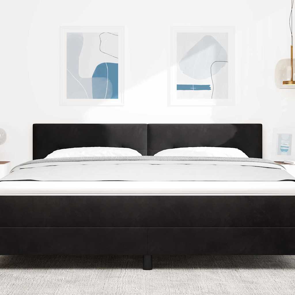 LED glava kreveta s LED trakama Crna 180 cm Baršun