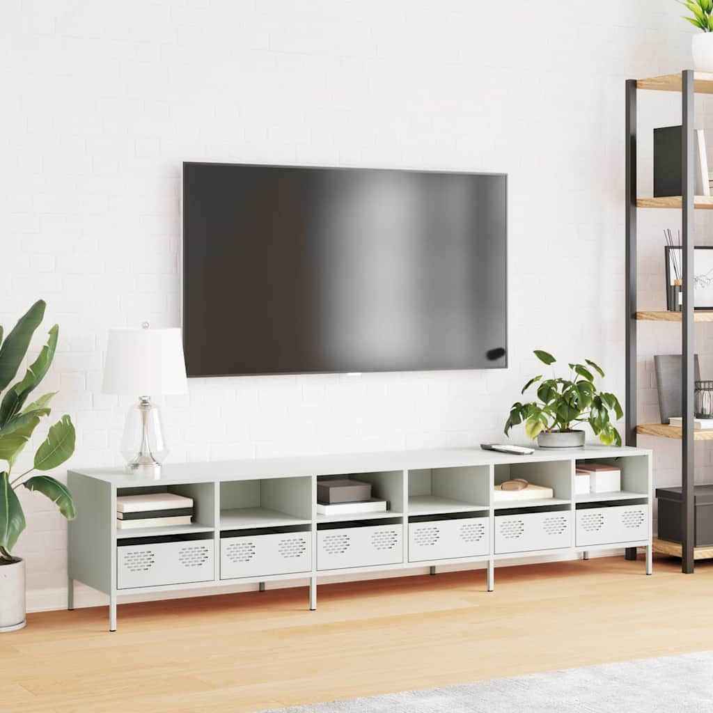 TV ormarić bijeli 202x39x43,5 cm hladno valjani čelik