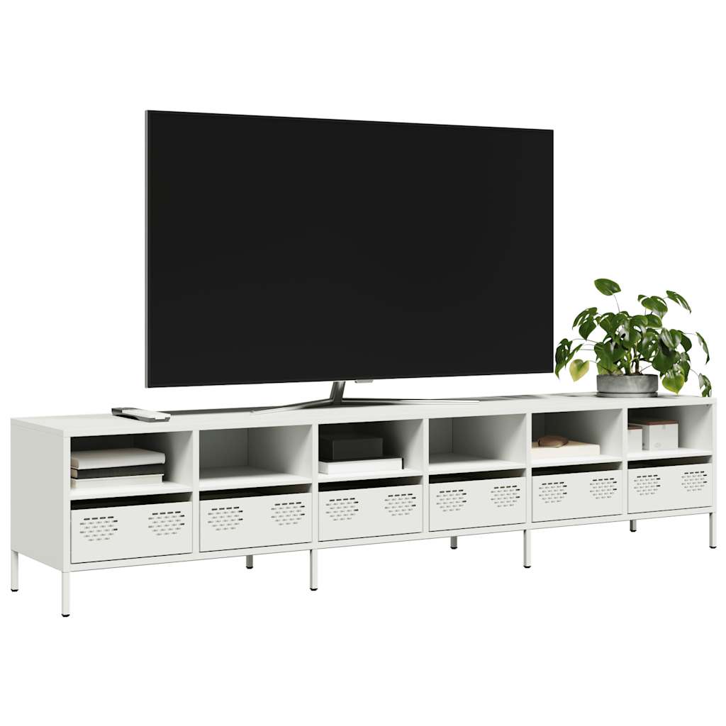 TV ormarić bijeli 202x39x43,5 cm hladno valjani čelik