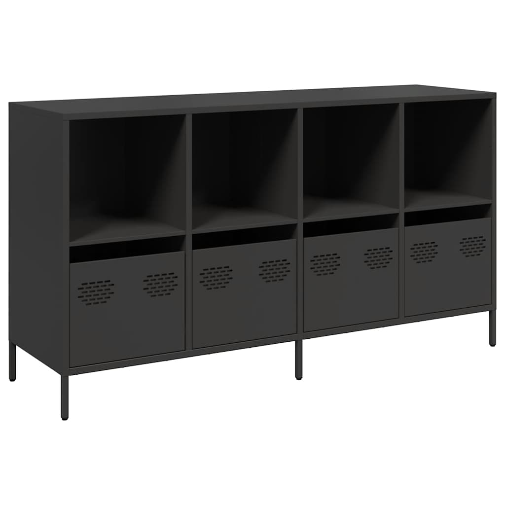 Komoda crna 135x39x73,5 cm hladno valjani čelik