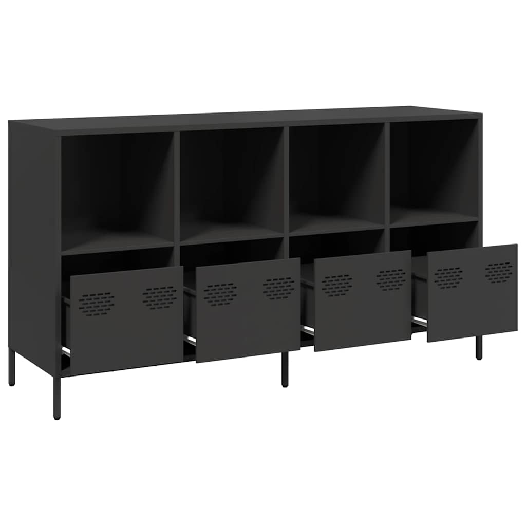 Komoda crna 135x39x73,5 cm hladno valjani čelik