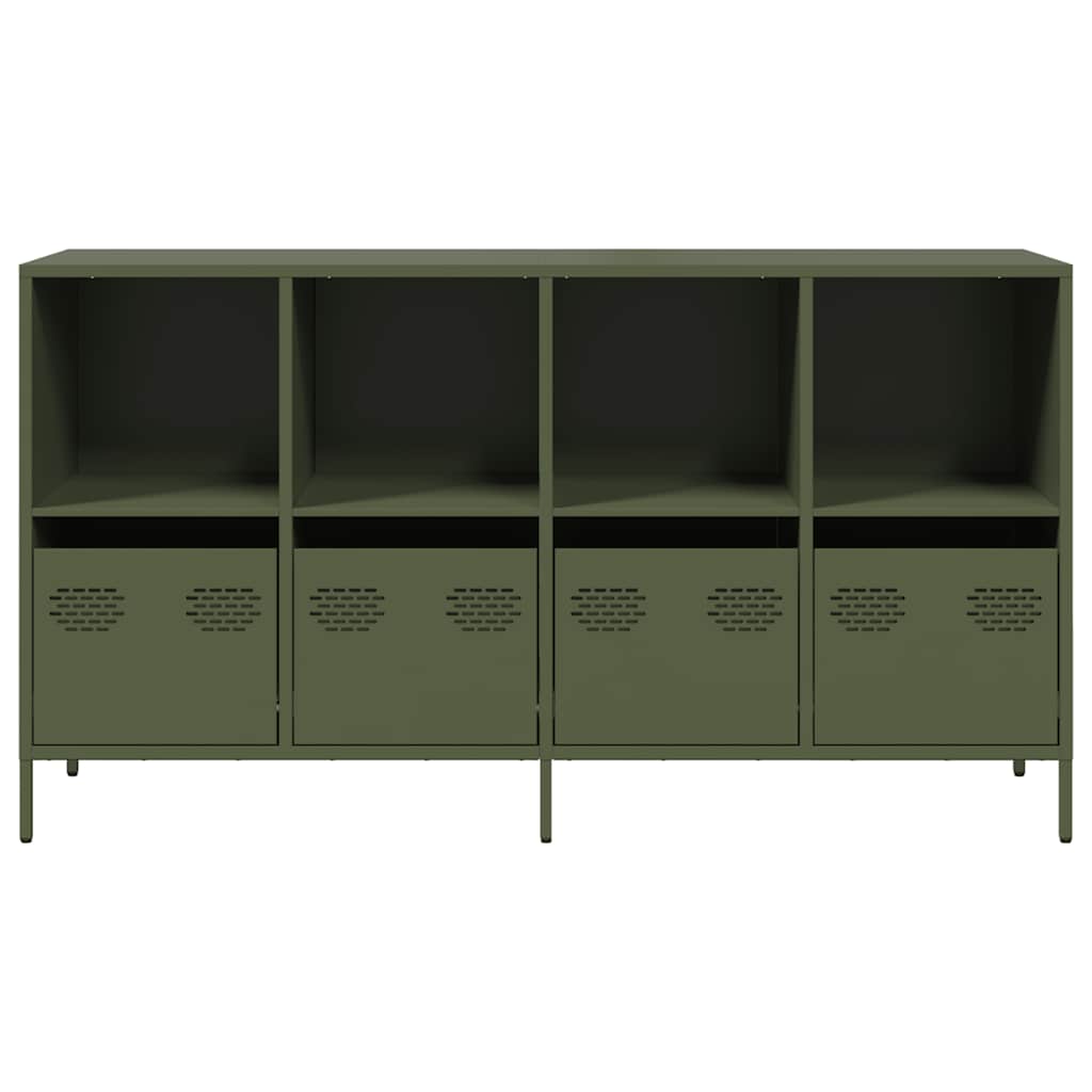Komoda Maslinasto zelena 135x39x73,5 cm Hladno valjani čelik