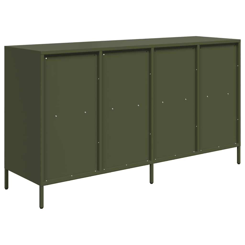 Komoda Maslinasto zelena 135x39x73,5 cm Hladno valjani čelik