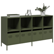 Komoda Maslinasto zelena 135x39x73,5 cm Hladno valjani čelik