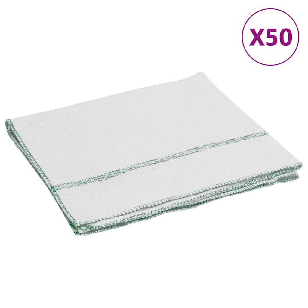 Krpe za čišćenje 50 kom bijele sa zelenim prugama 50 x 60 cm