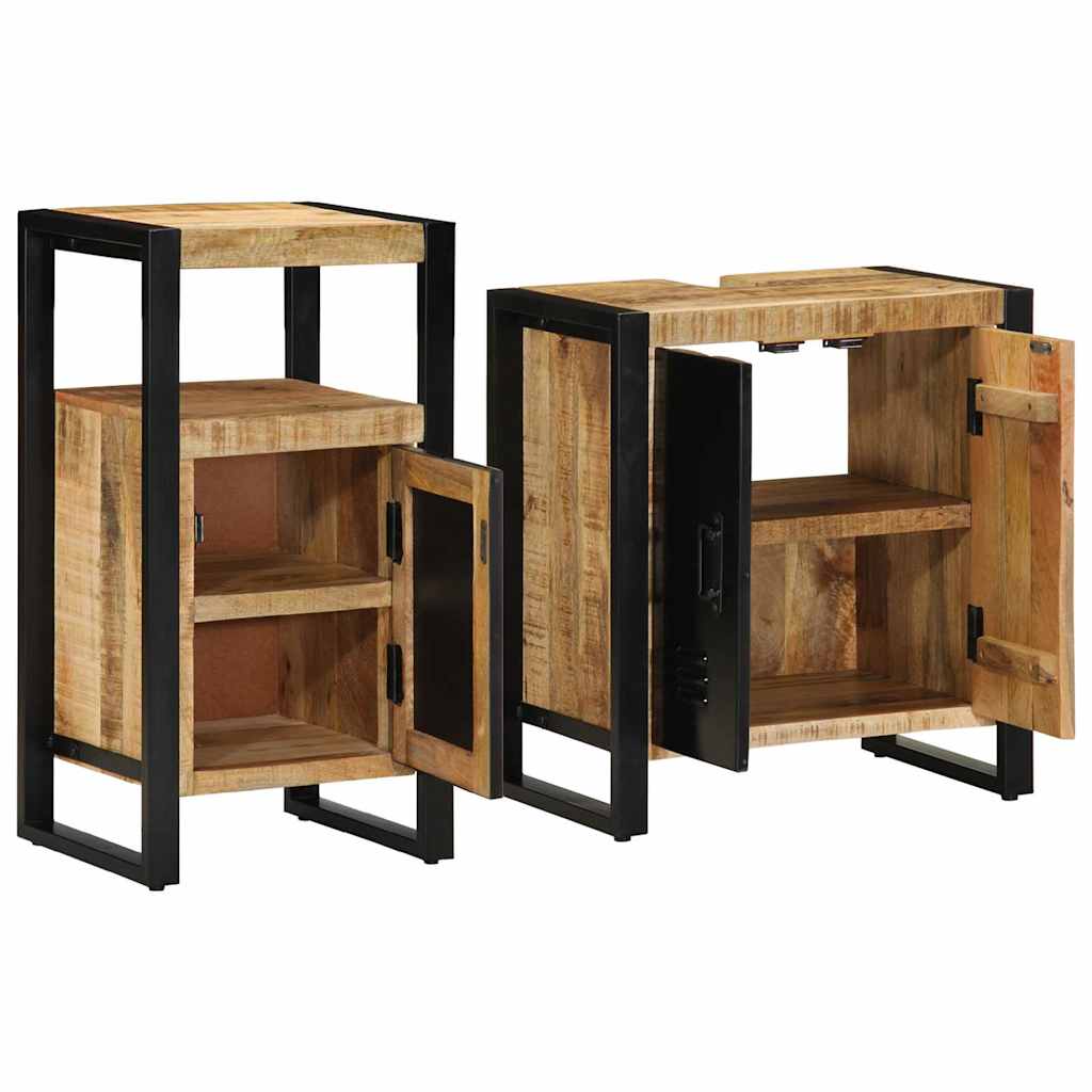 Set namještaja za kupaonicu s ladicama 2 pcs Čvrsto drvo manga