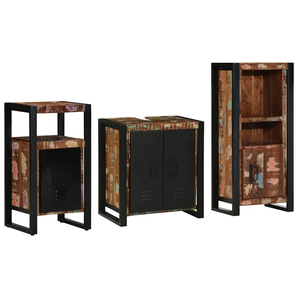Set namještaja za kupaonicu 3 pcs Čvrsto drvo iz reciklaže
