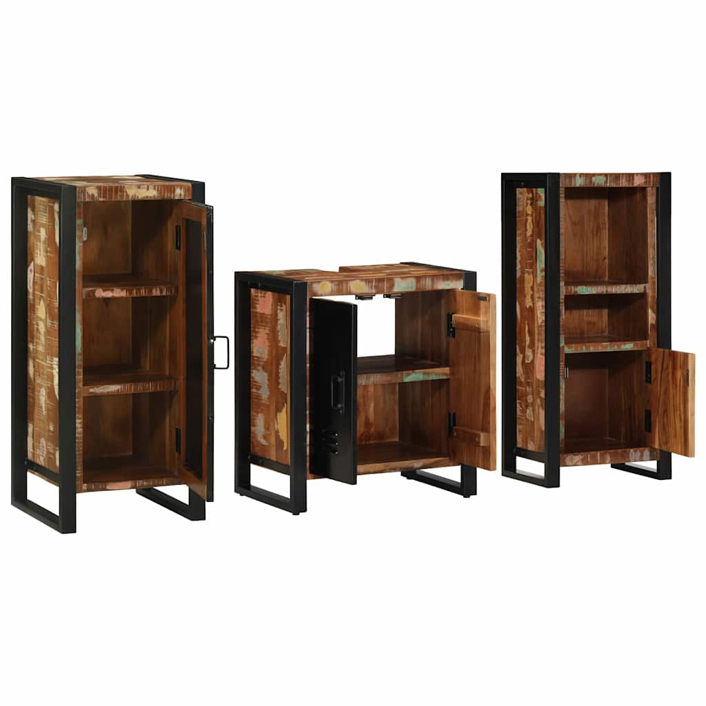 Set namještaja za kupaonicu 3 pcs Čvrsto drvo iz reciklaže