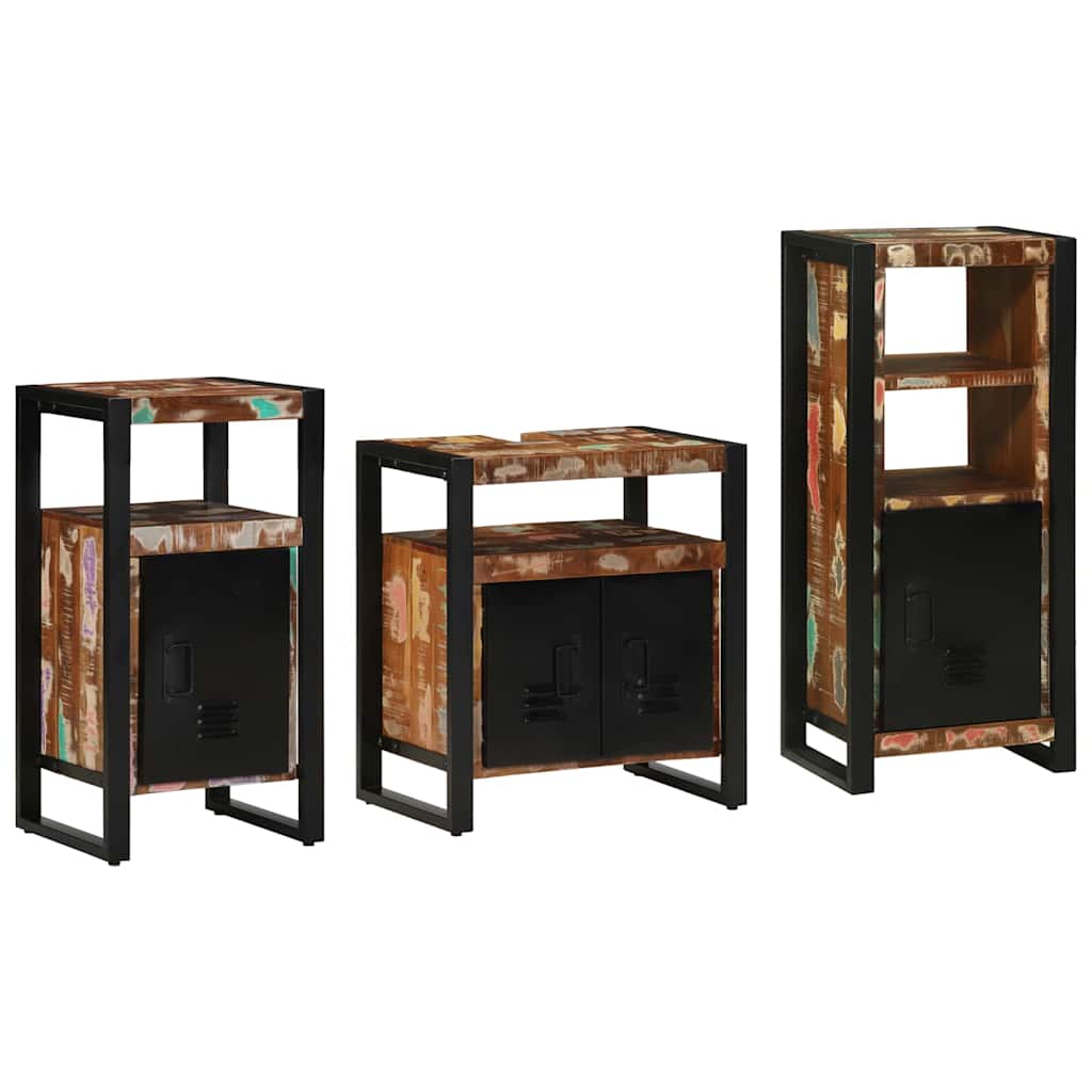 Set namještaja za kupaonicu 3 pcs Čvrsto drvo iz reciklaže