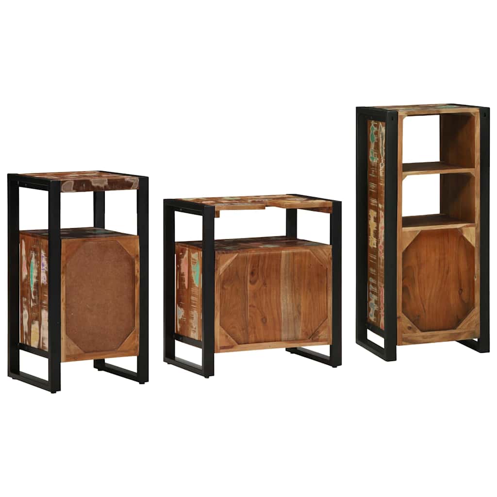 Set namještaja za kupaonicu 3 pcs Čvrsto drvo iz reciklaže