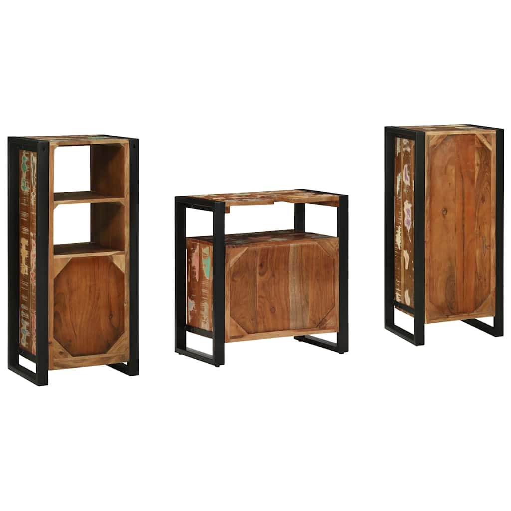 Set namještaja za kupaonicu 3 pcs Čvrsto drvo iz reciklaže