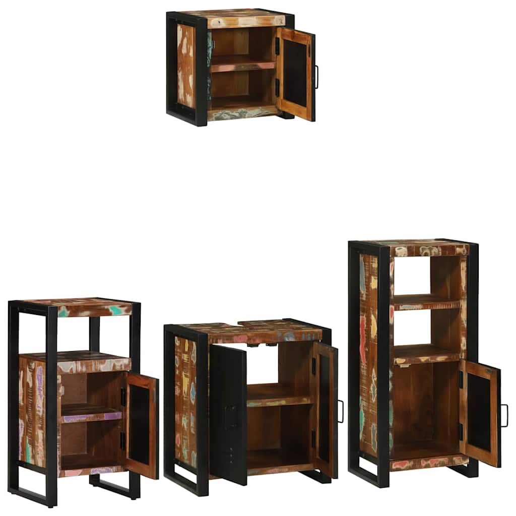 Set namještaja za kupaonicu 4 pcs Čvrsto drvo iz reciklaže
