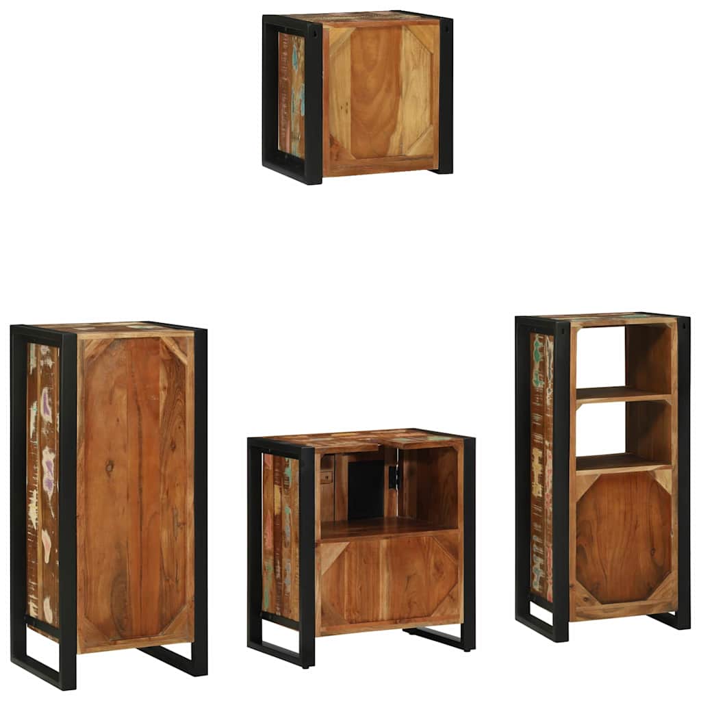 Set namještaja za kupaonicu 4 pcs Čvrsto drvo iz reciklaže