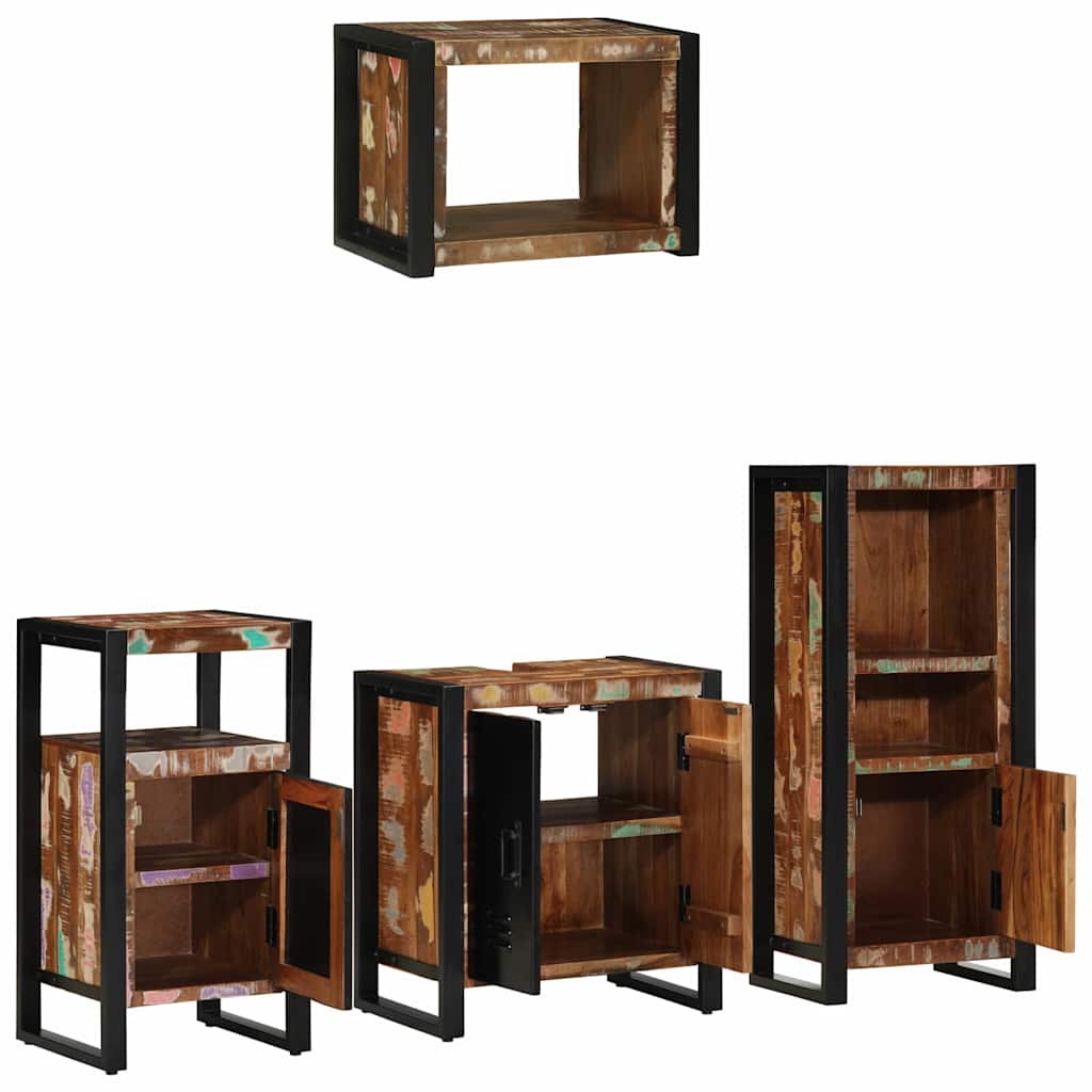 Set namještaja za kupaonicu 4 pcs Čvrsto drvo iz reciklaže