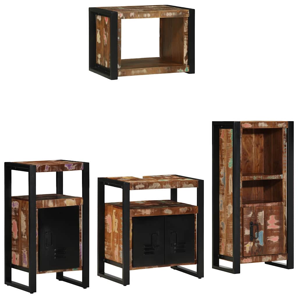 Set namještaja za kupaonicu 4 pcs Čvrsto drvo iz reciklaže