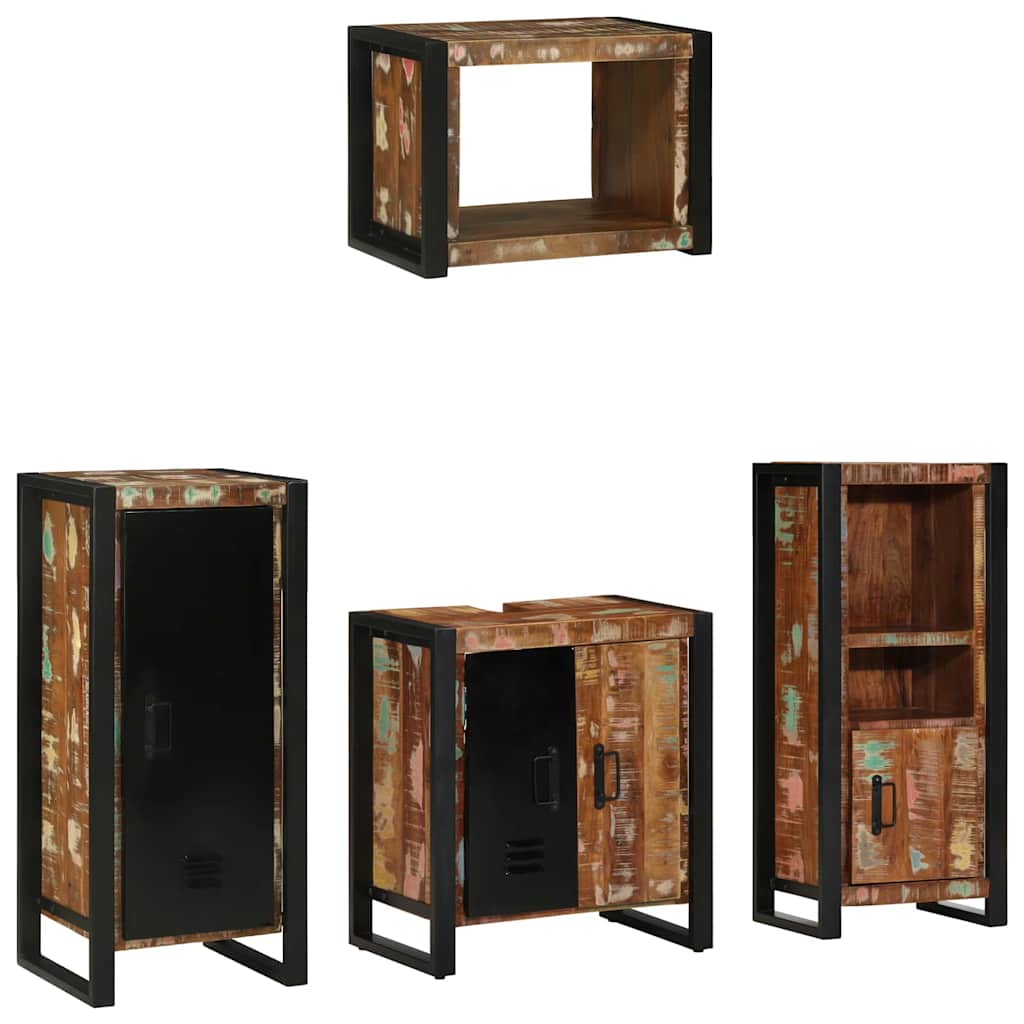 Set namještaja za kupaonicu 4 pcs Čvrsto drvo iz reciklaže