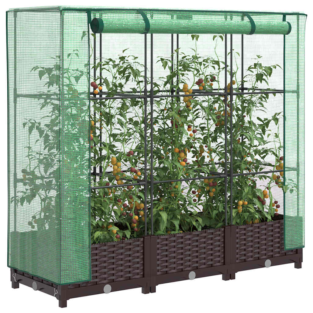 Povišena gredica s pokrovom za staklenik 120 x 40 x 123 cm