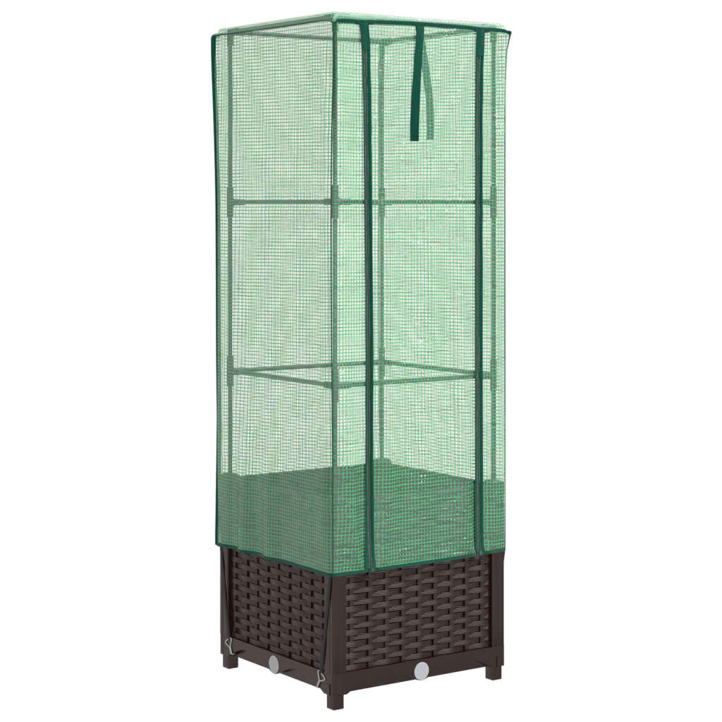 Povišena gredica s pokrovom za staklenik 40 x 40 x 139 cm