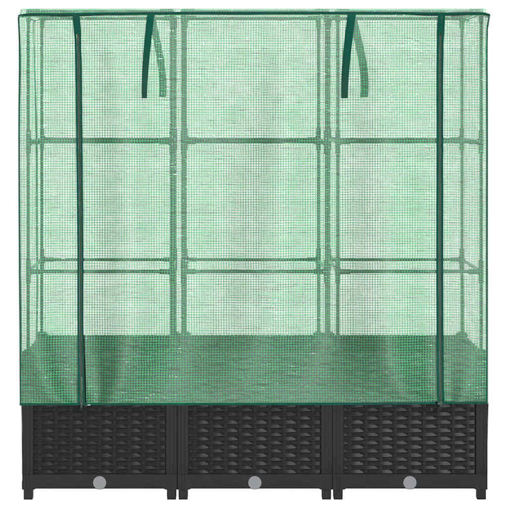 Povišena gredica s pokrovom za staklenik 120 x 40 x 138 cm