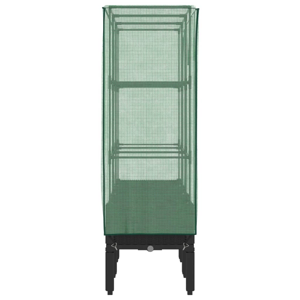 Povišena gredica s pokrovom za staklenik 120 x 40 x 140 cm