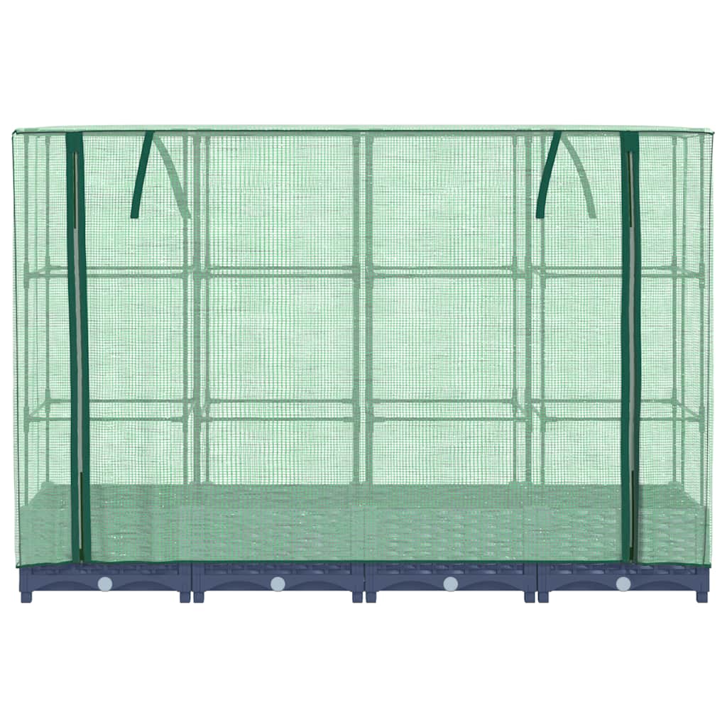 Povišena gredica s pokrovom za staklenik izgled ratana 160x40x123 cm