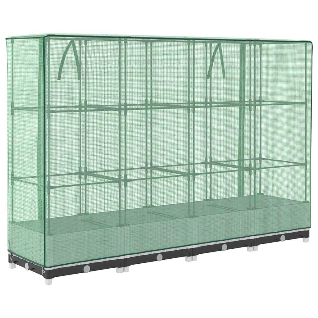 Povišena gredica s pokrovom za staklenik 160 x 40 x 123 cm