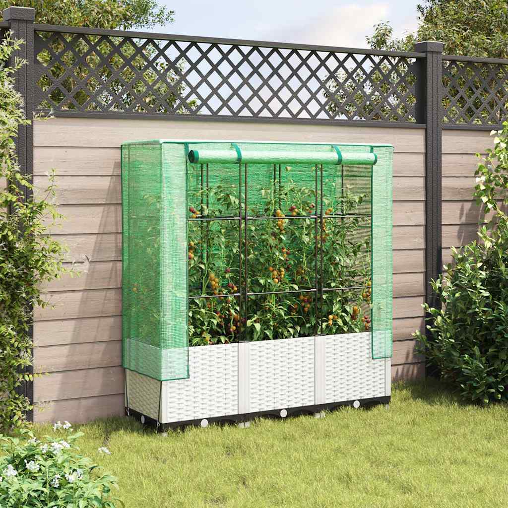 Povišena gredica s pokrovom za staklenik 120 x 40 x 138 cm