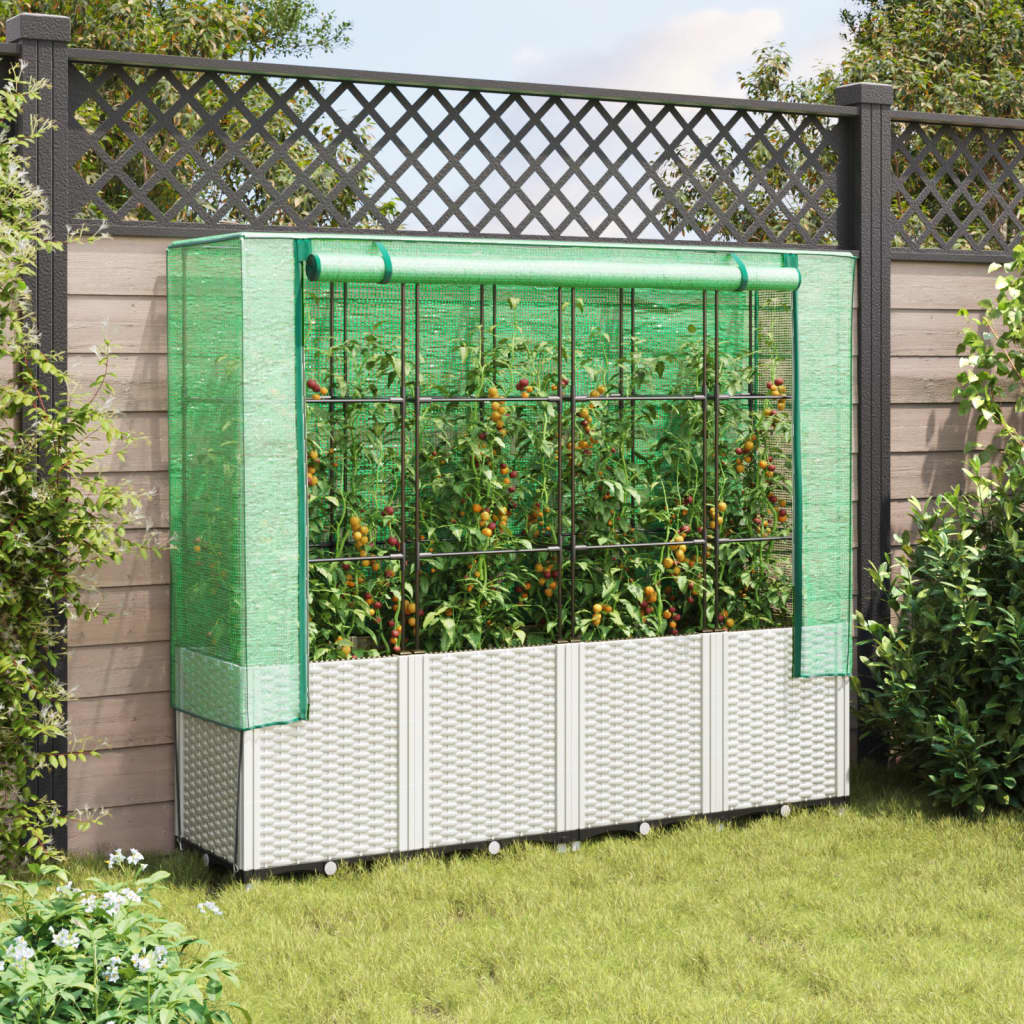 Povišena gredica s pokrovom za staklenik 160 x 40 x 153 cm