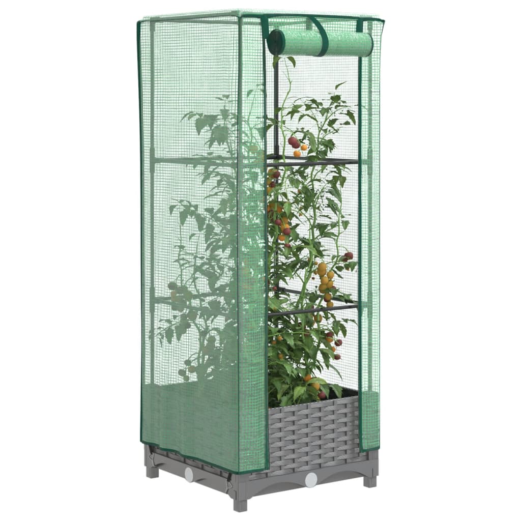 Povišena gredica s pokrovom za staklenik 40 x 40 x 123 cm