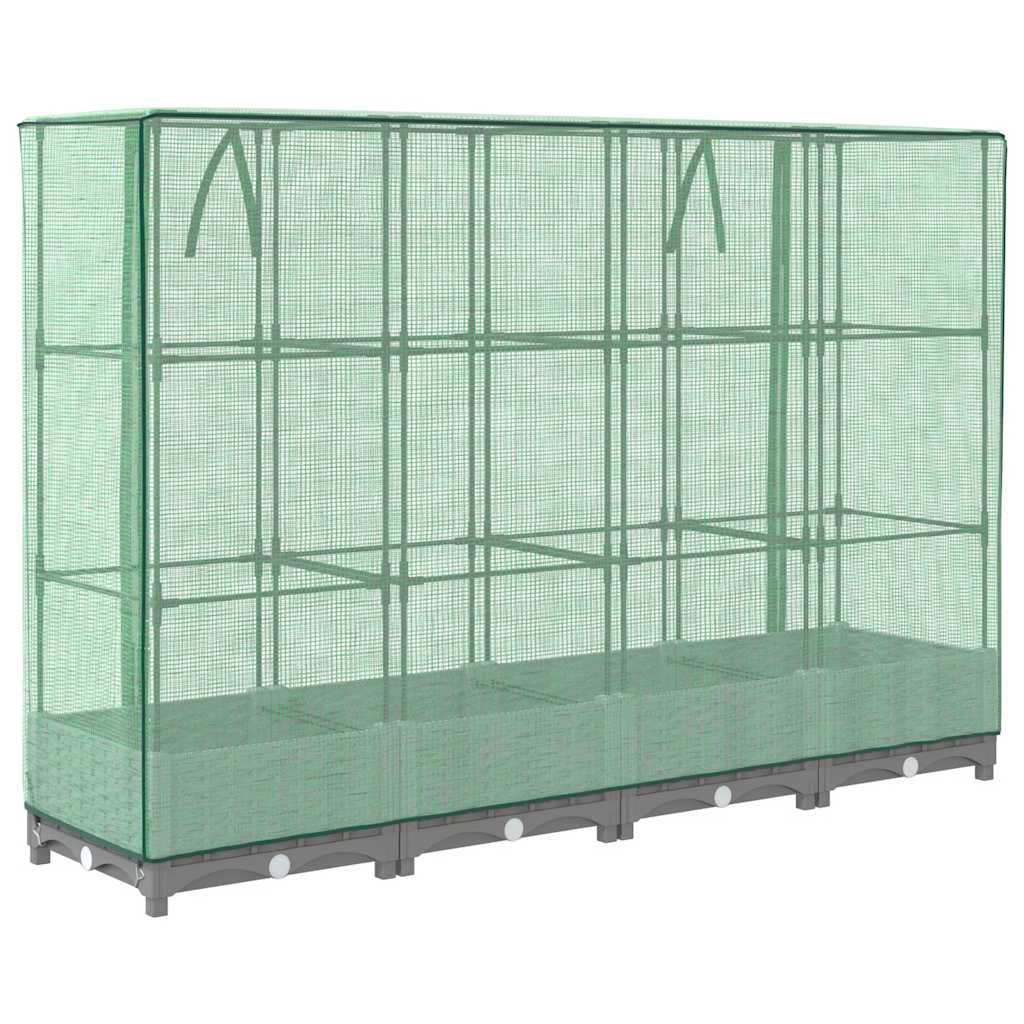 Povišena gredica s pokrovom za staklenik 160 x 40 x 123 cm