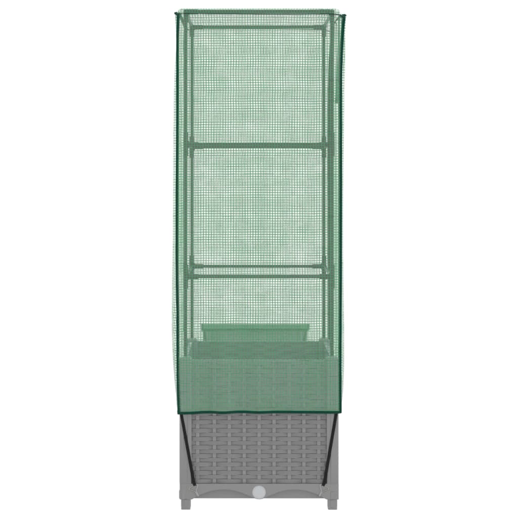 Povišena gredica s pokrovom za staklenik 40 x 40 x 139 cm