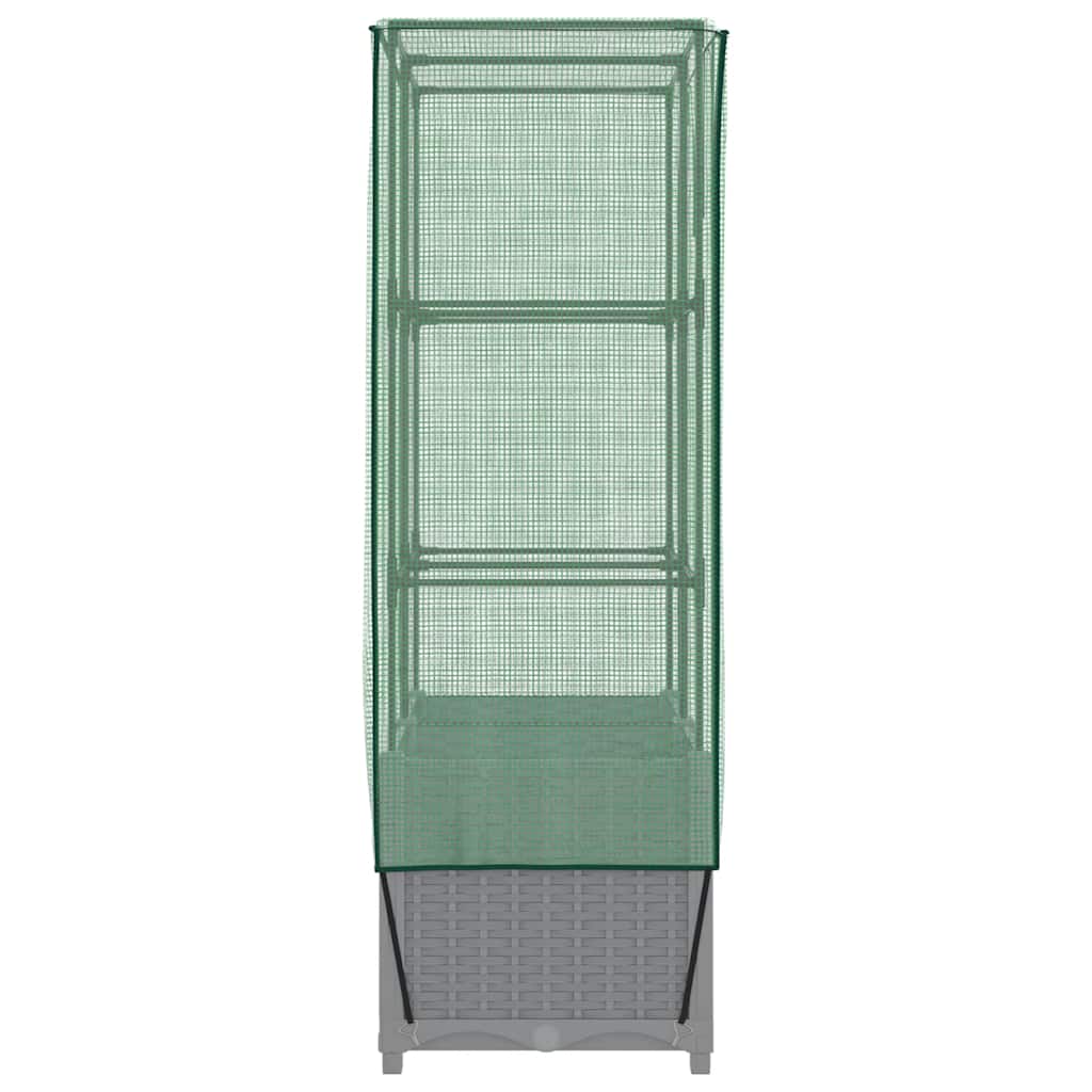 Povišena gredica s pokrovom za staklenik 80 x 40 x 138 cm