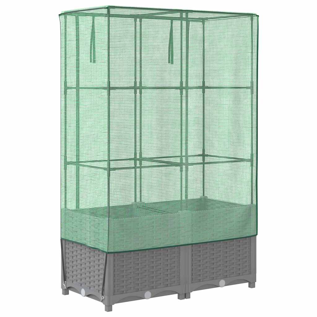 Povišena gredica s pokrovom za staklenik 80 x 40 x 138 cm