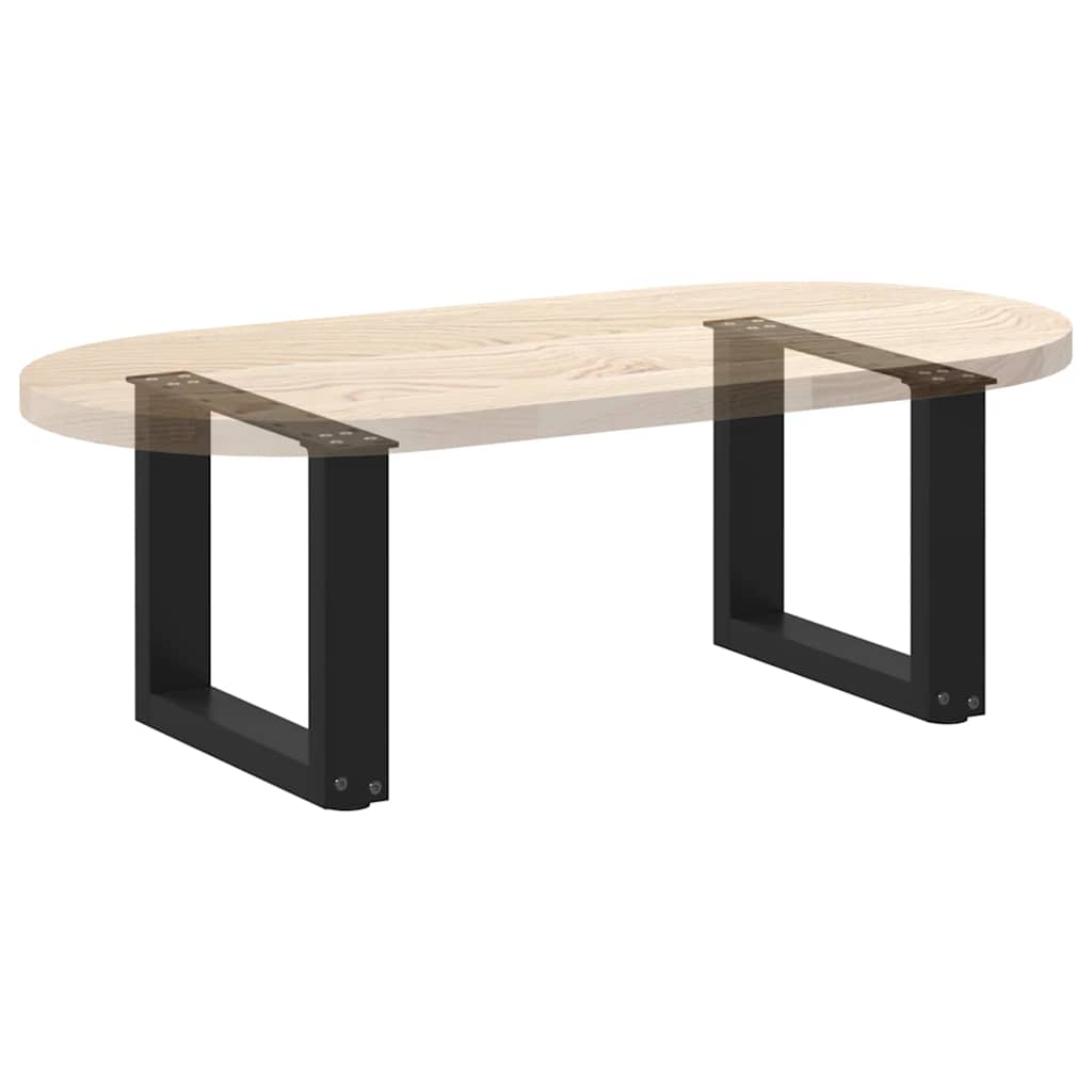 Noge za klub stolić U-oblik 2 kom Crne 30 x (30-31) cm Čelik