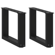 Noge za klub stolić U-oblik 2 kom Crne 40 x (30-31) cm Čelik