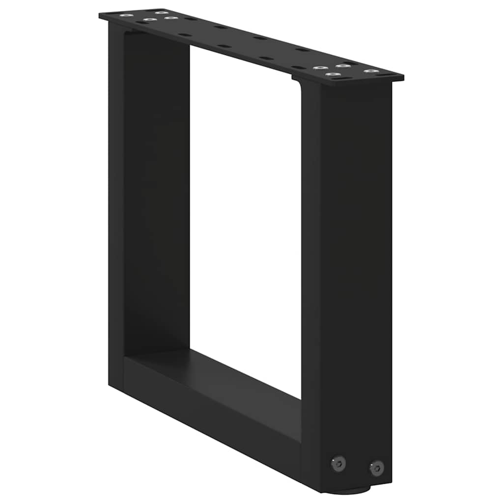 Noge za klub stolić U-oblik 2 kom Crne 40 x (30-31) cm Čelik