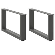 Noge za klub stolić U-oblik 2 kom antracit 60 x (30-31) cm čelik
