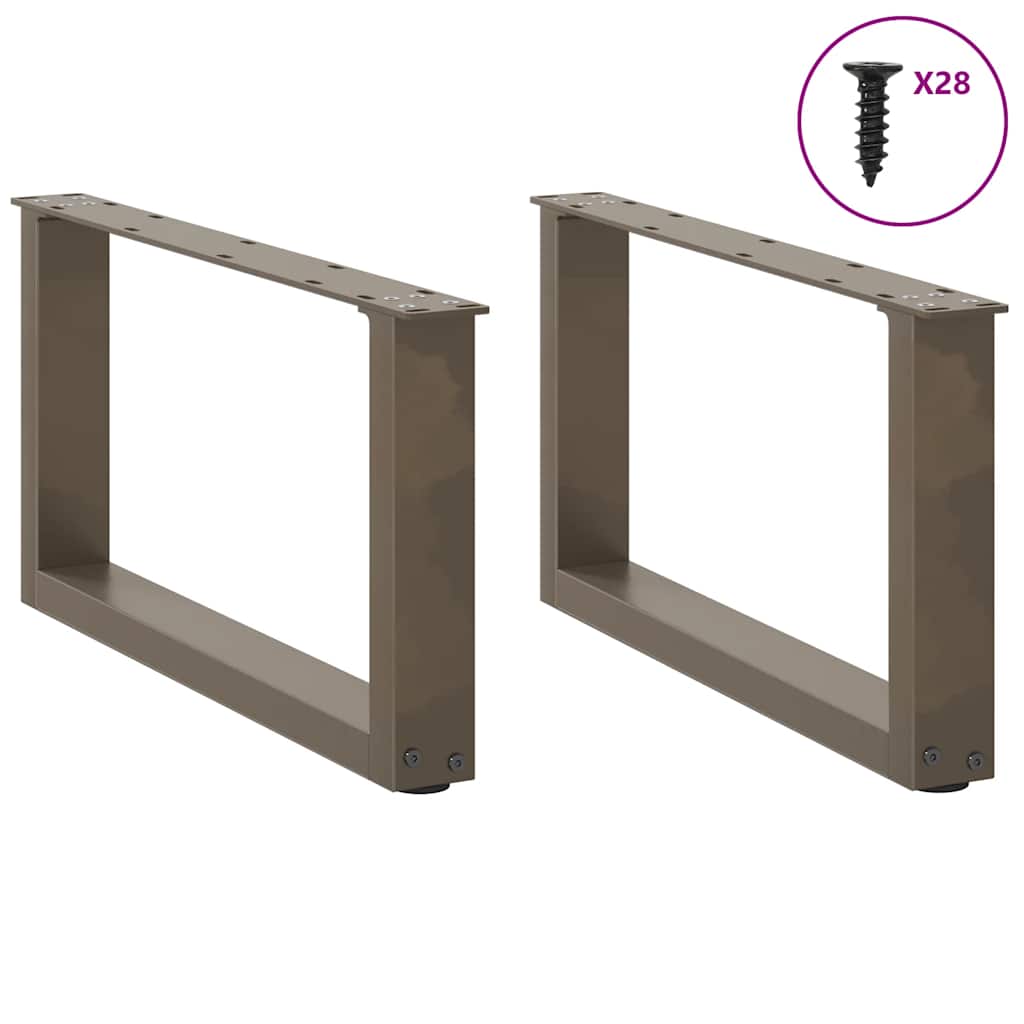 Noge za klub stolić U-oblik 2 kom Prirodni čelik 70 x (30-31) cm Čelik