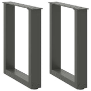 Noge za klub stolić U-oblik 2 kom antracit 38 x (42-43) cm čelik