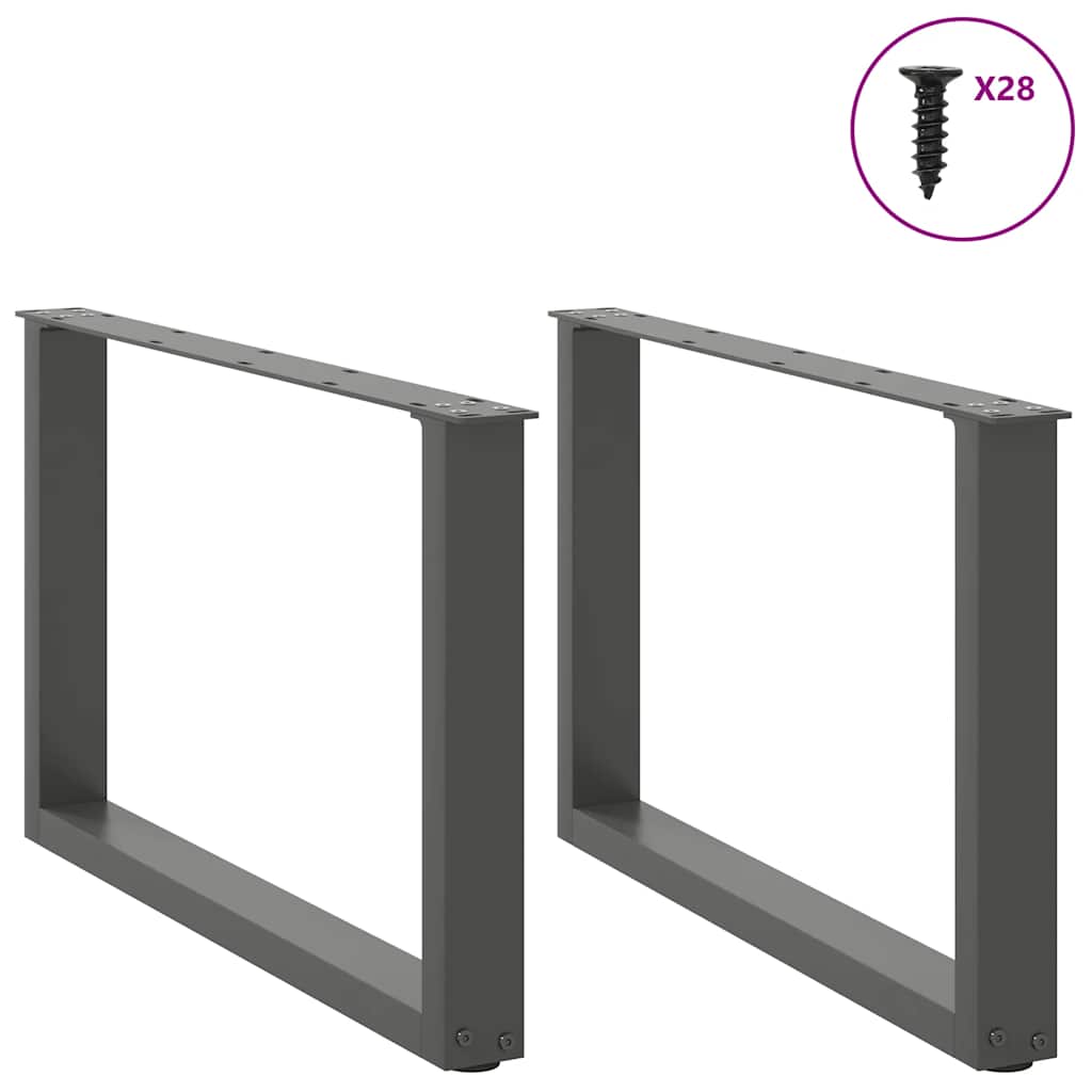 Noge za klub stolić U-oblik 2 kom antracit 70 x (42-43) cm čelik