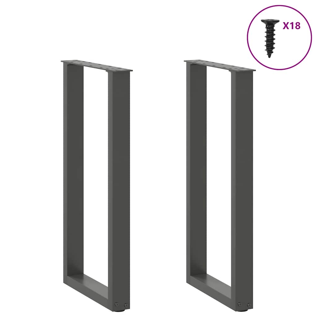 Noge za konzolni stol u obliku slova U, 2 kom, antracit, 28 x (72-73) cm, čelik