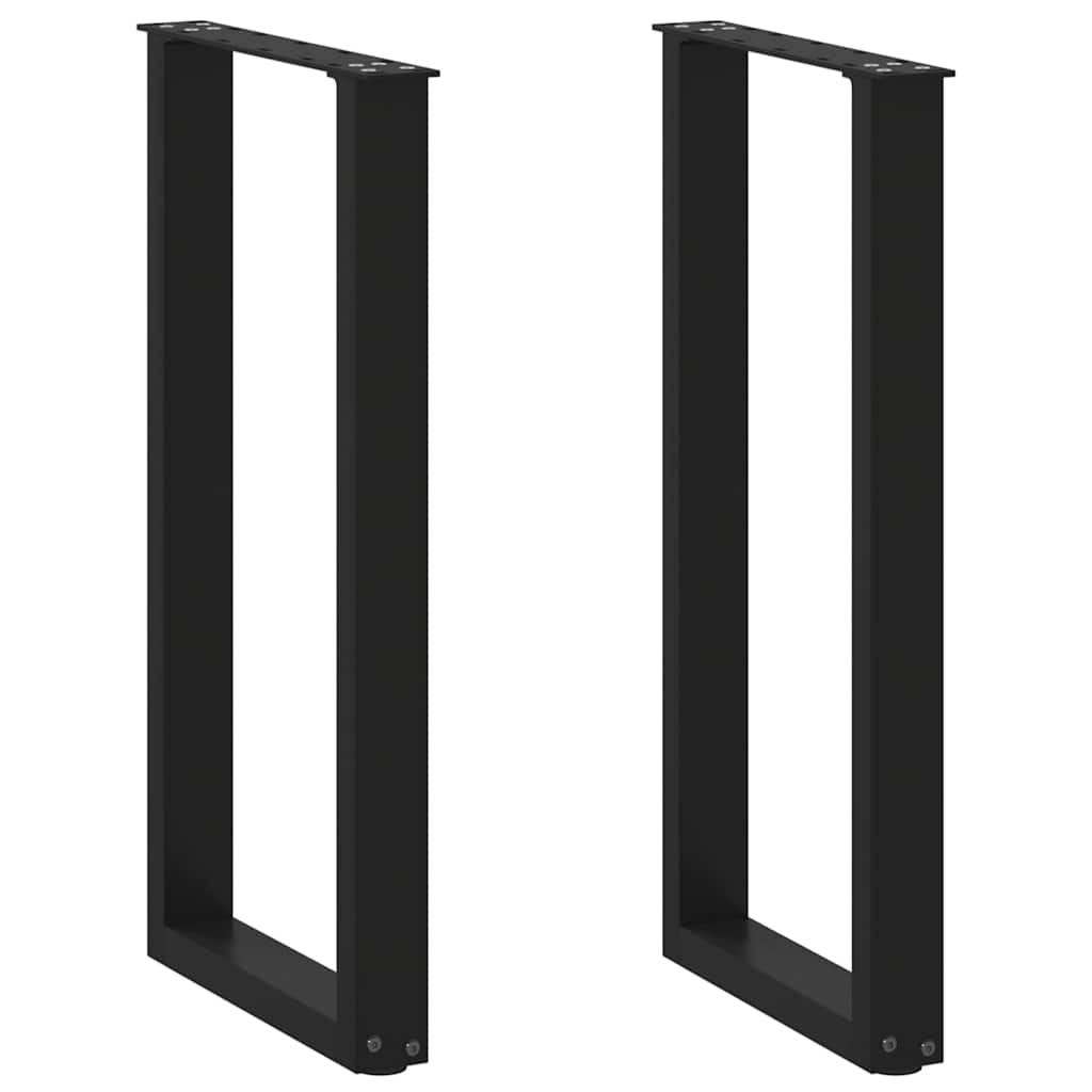 Noge za konzolni stol U-oblik 2 kom Crne 38 x (72-73) cm Čelik